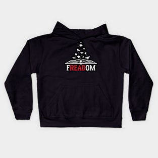 Freadom - bookworm and bookaholic Kids Hoodie